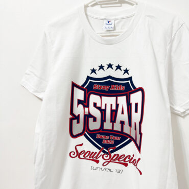 5 star stray kids remera blanca