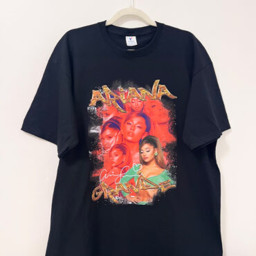 a black t-shirt with a picture on it ARIANA-GRANDE