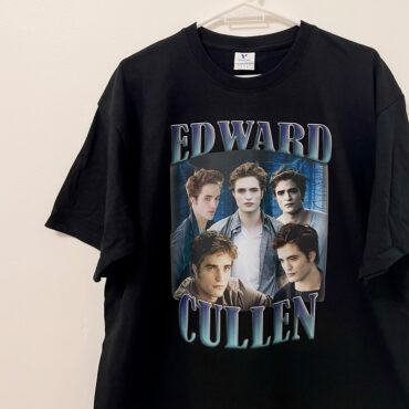 a black shirt with a group of men on it EDWARD-CULLEN